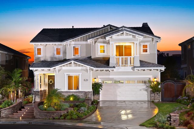 Two-story home at sunset