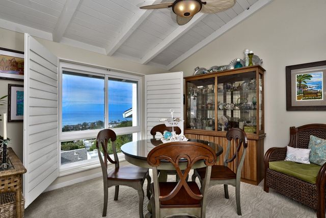 Dining room with ocean view windows
